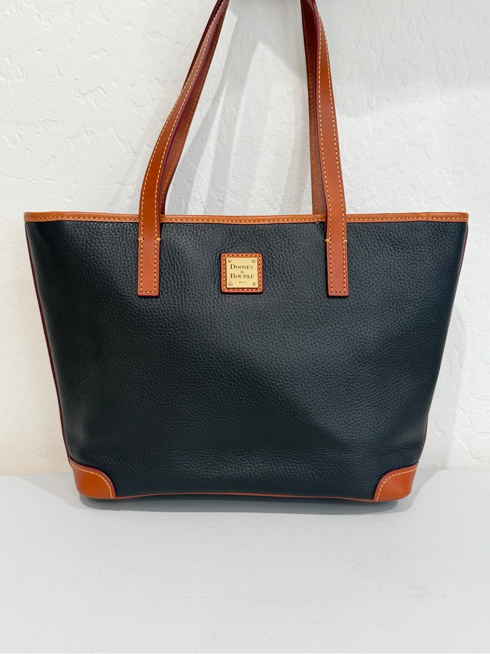 Dooney & Bourke Black Leather Charleston Shopper Tote Bag